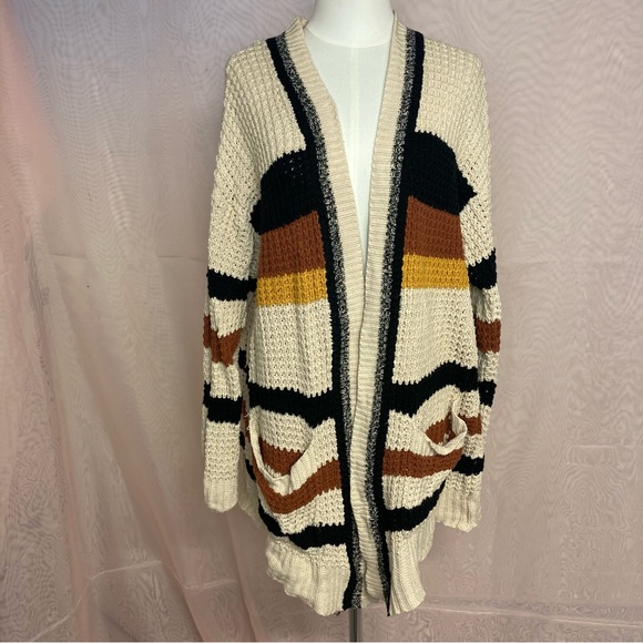 Hem & Thread open front striped cardigan - Picture 1 of 8